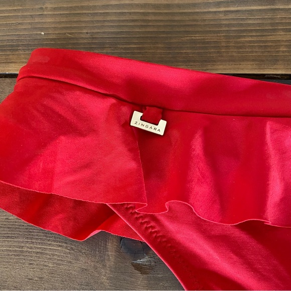Zingara Red Ruffle Low Rise Bikini Bottoms - Picture 7 of 9